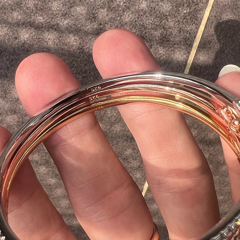 925 Sterling Silver Rose Gold Bangle