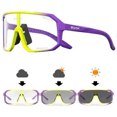 SCVCN Fashion HD Sunglasses Men Women Luxury Glasses Outdoor Sports Runing Drving Shades Racing UV400 MTB Bike Cycling Eyewear