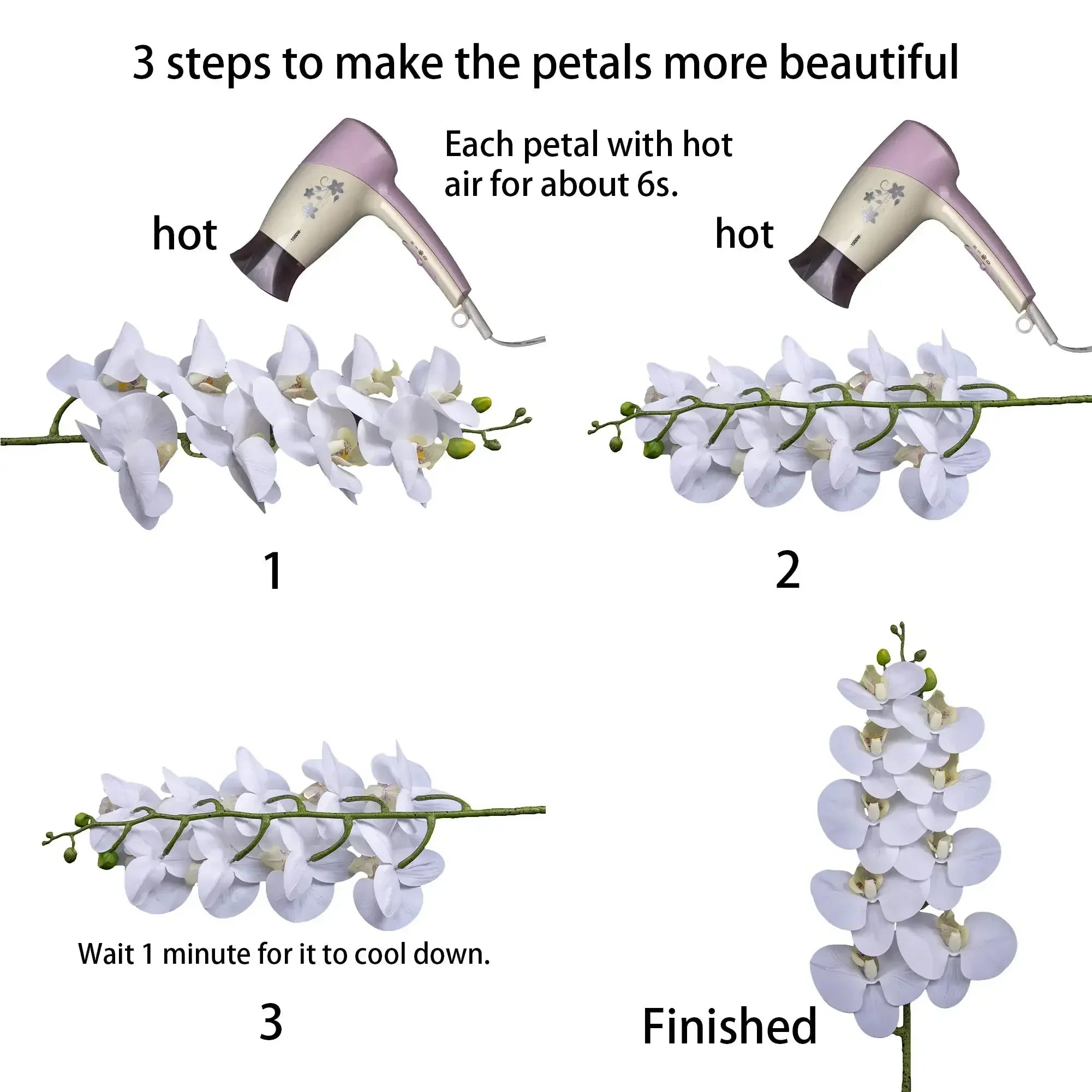 Faux Orchid Flower Branch Decor