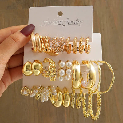Vintage Gold Pearl Dangle Earrings