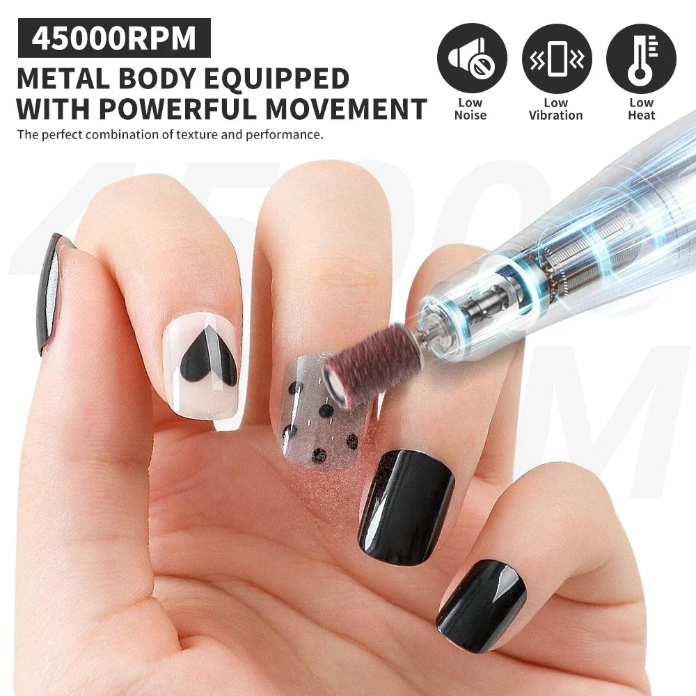 Professional 45000RPM Electric Nail Drill