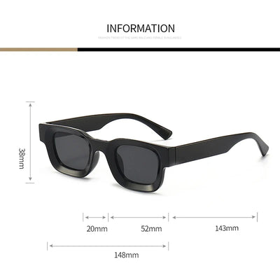 Small Rectangle Thick Frame Sunglasses
