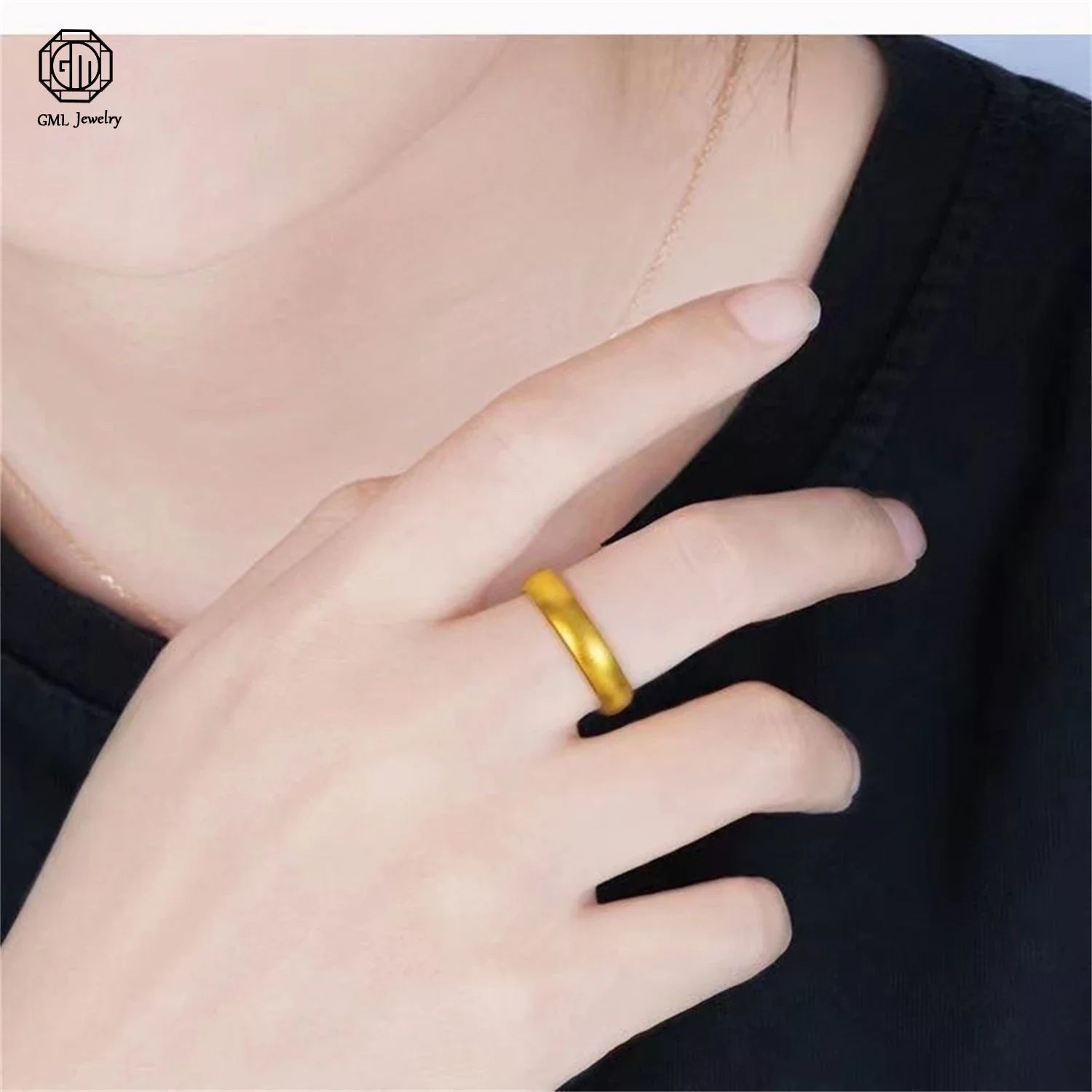 Sand Gold Adjustable Wide Band Ring