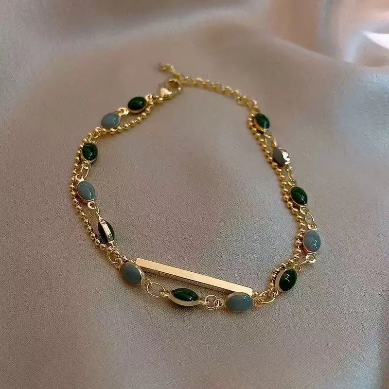 Luxury Gold Hotan Jade Bracelet