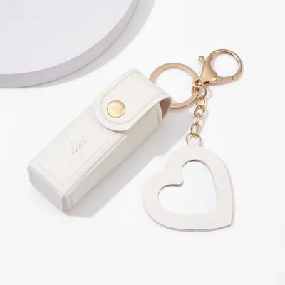 Portable Leather Lipstick Holder Keychain