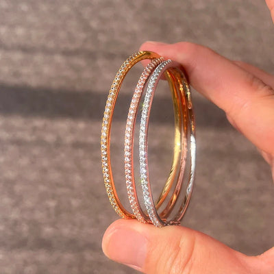 925 Sterling Silver Rose Gold Bangle