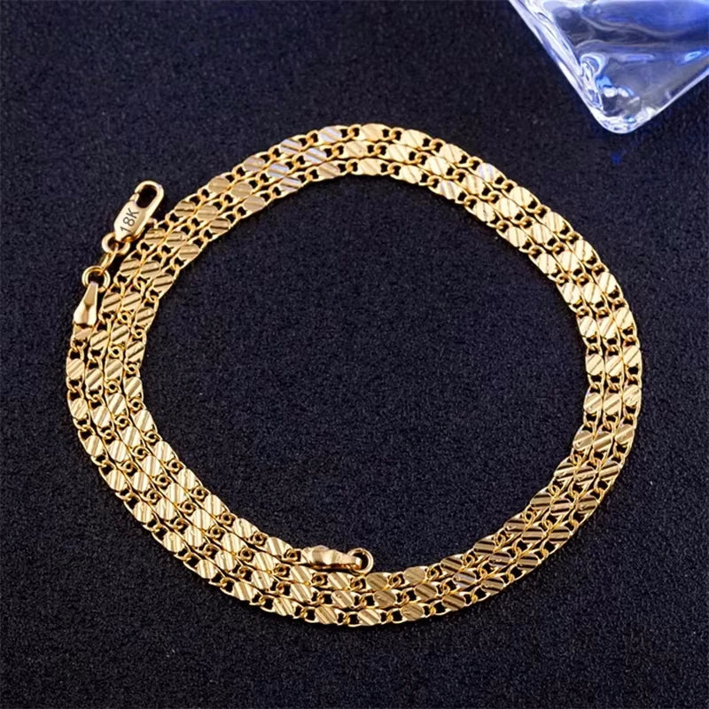 18K Gold Side Chain Necklace