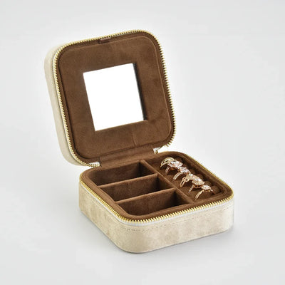 Vintage Velvet Travel Jewelry Box