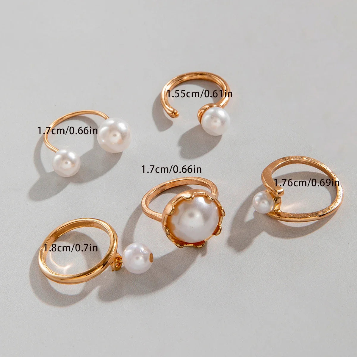 Tocona Luxury Imitation Pearl Rings