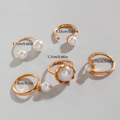 Tocona Luxury Imitation Pearl Rings