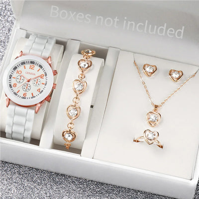 Women Fashion Silicone Watch Set