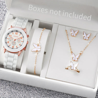 Women Fashion Silicone Watch Set