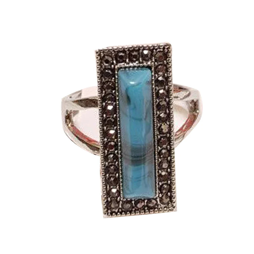 Vintage Rose Flower Rhinestone Ring
