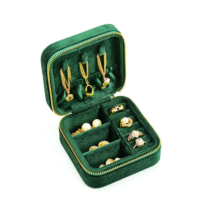 Vintage Velvet Travel Jewelry Box