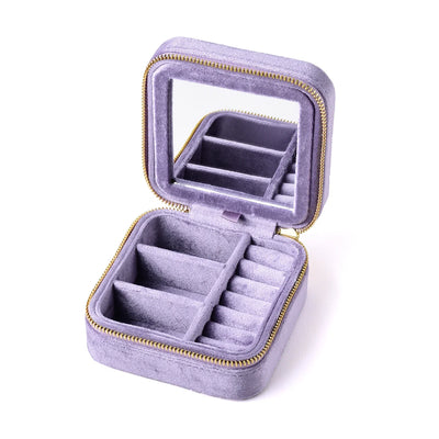 Vintage Velvet Travel Jewelry Box