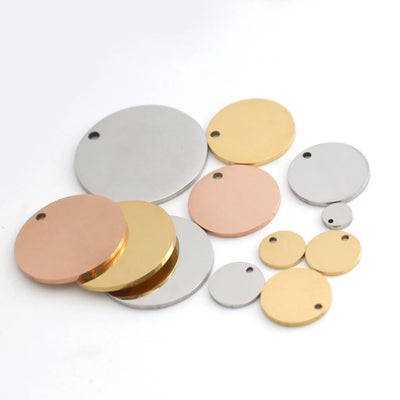 DOOYIO Stainless Steel Circle Charms