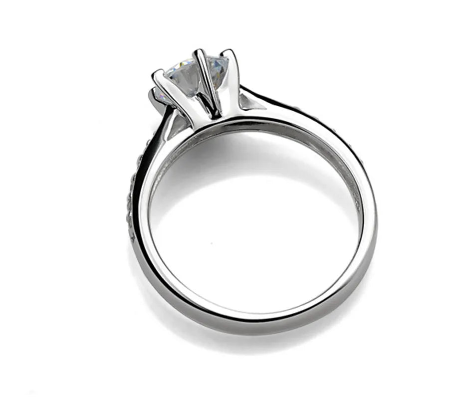 925 Sterling Silver Classic Diamond Ring