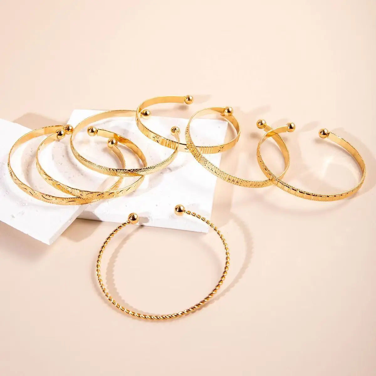 Stackable Engraved Open Cuff Bangles