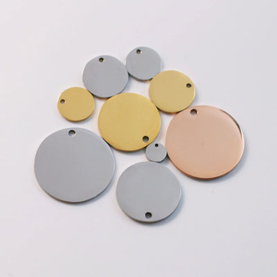 DOOYIO Stainless Steel Circle Charms