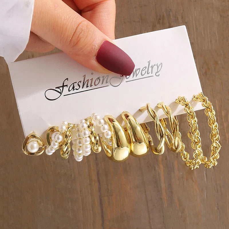 Vintage Gold Pearl Dangle Earrings