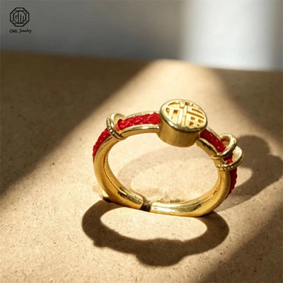 Sand Gold Adjustable Wide Band Ring