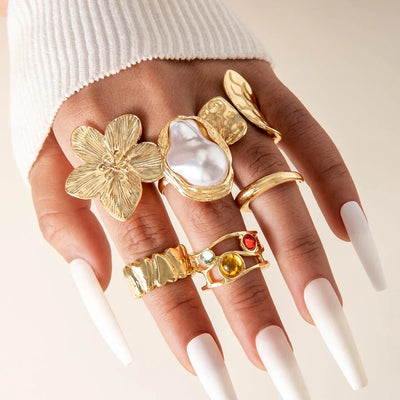Tocona Luxury Imitation Pearl Rings