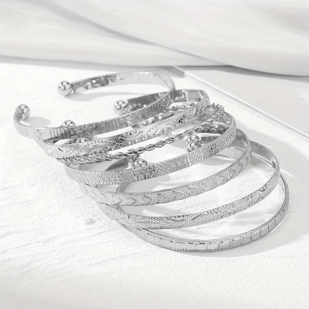 Stackable Engraved Open Cuff Bangles