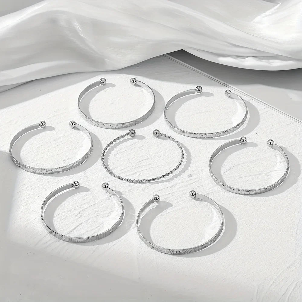 Stackable Engraved Open Cuff Bangles