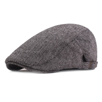 Men Retro Herringbone Newsboy Cap