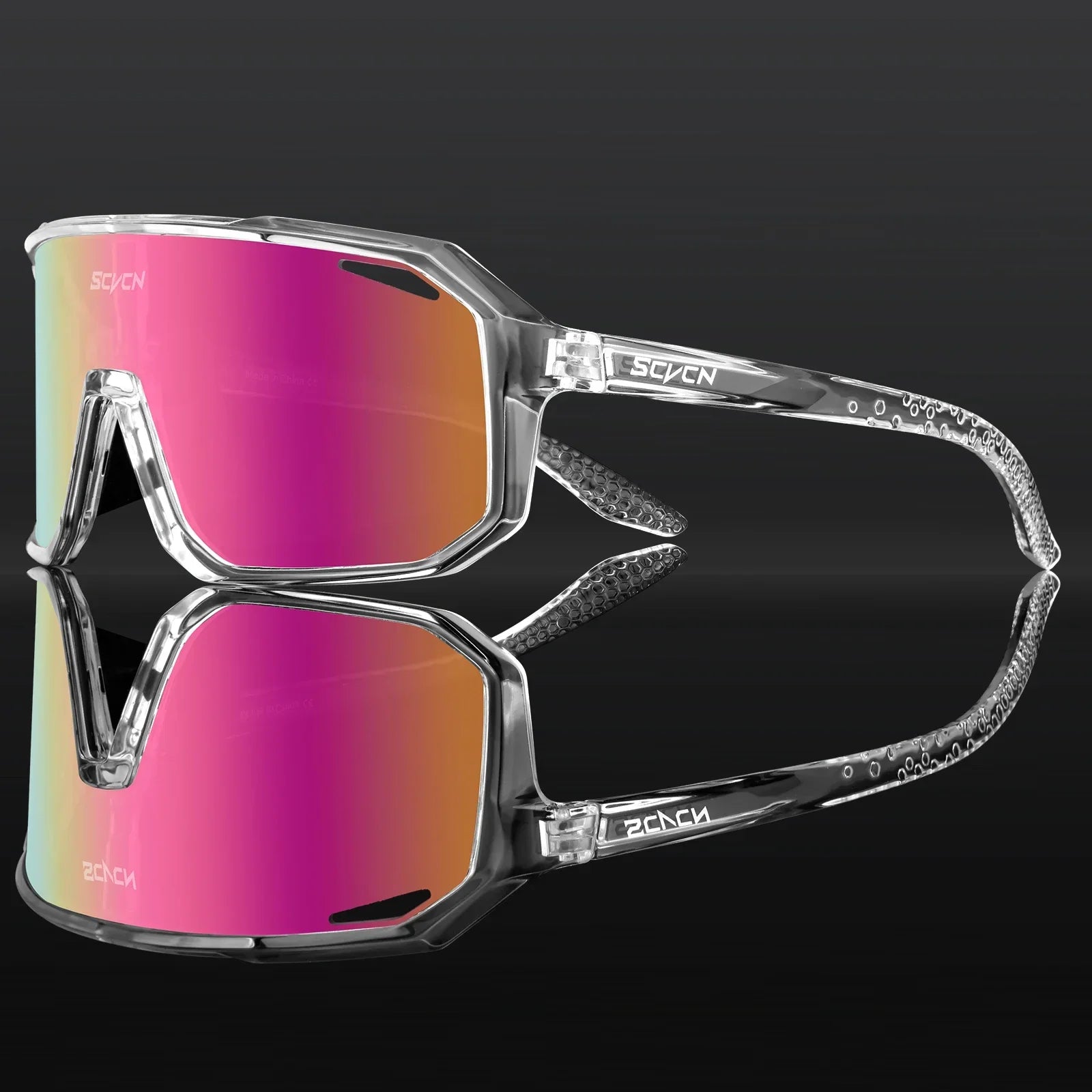 SCVCN Fashion HD Sunglasses Men Women Luxury Glasses Outdoor Sports Runing Drving Shades Racing UV400 MTB Bike Cycling Eyewear