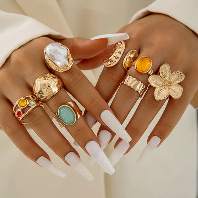 Tocona Luxury Imitation Pearl Rings