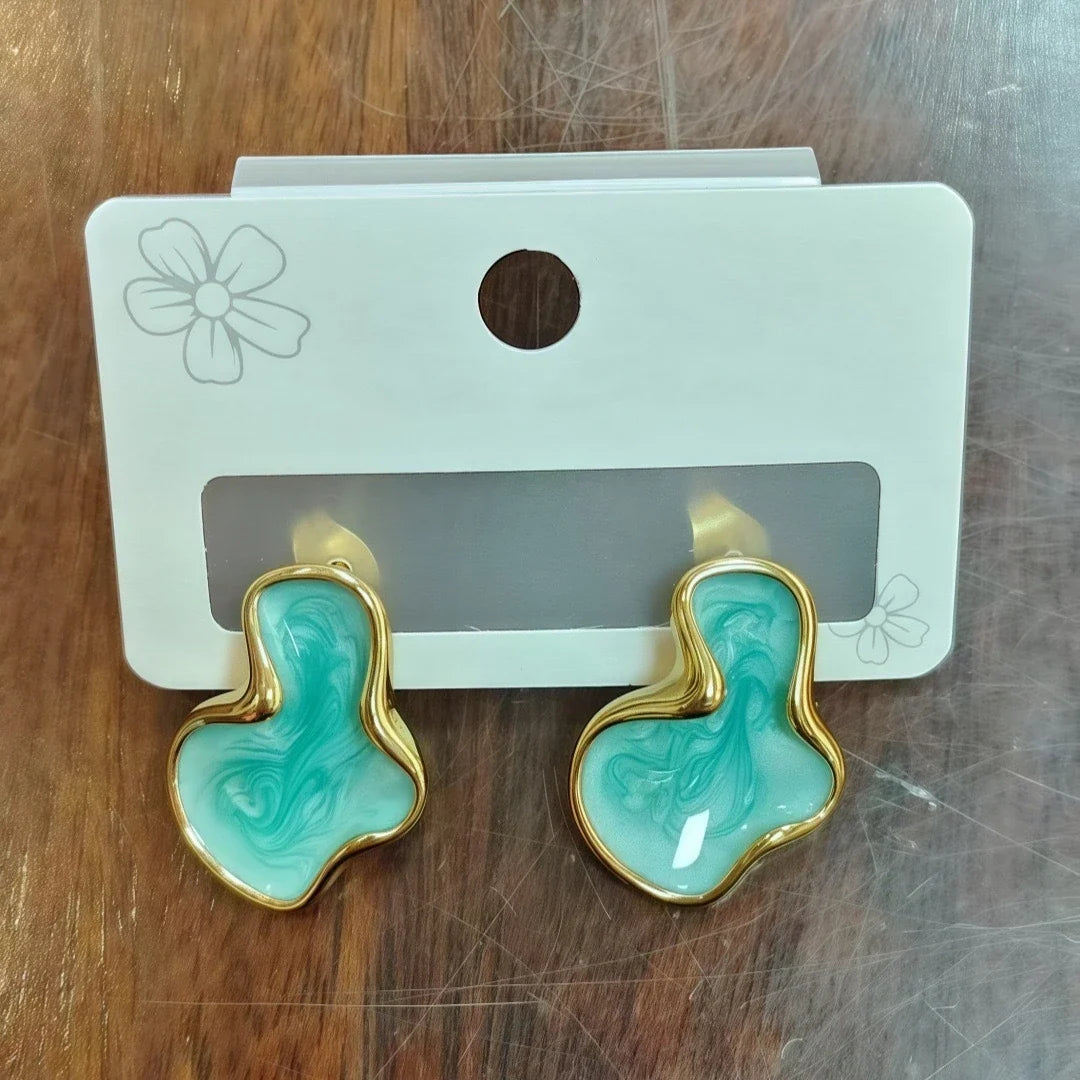 Abstract Colorful Irregular Stud Earrings
