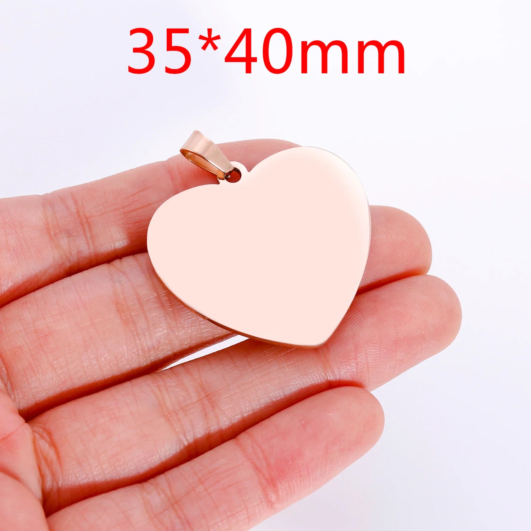 Stainless Steel Heart Tag Charms