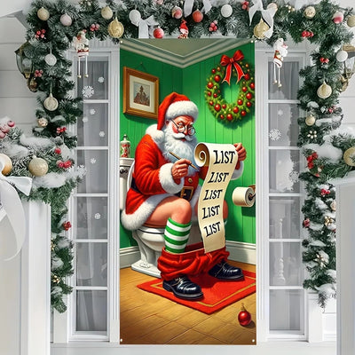 Christmas Santa Restroom Door Cover