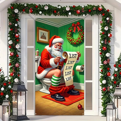 Christmas Santa Restroom Door Cover